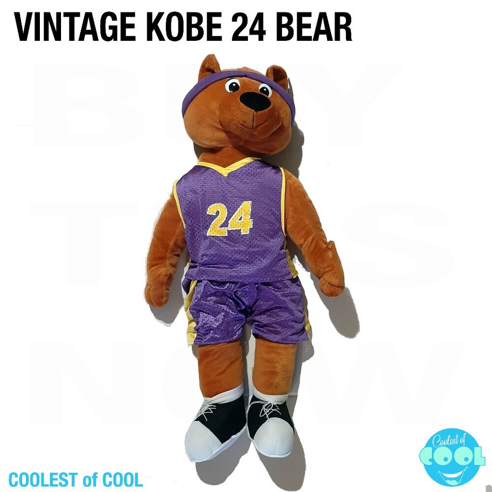 Rare Dennis Foland Lakers basketball 24 Kobe uniform big 30 in. plush Bear NWT